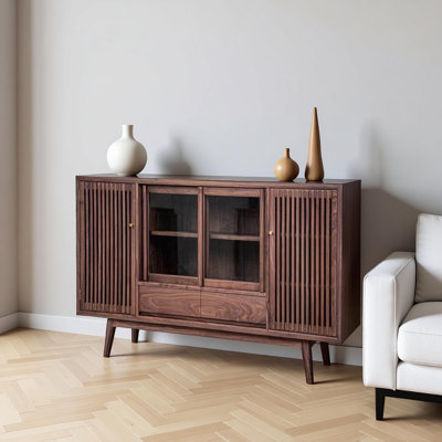 Black walnut simple storage sideboard cabinet
