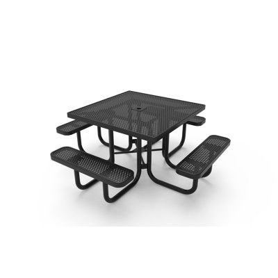 Table de pique-nique carrée poinçonnée 46 po