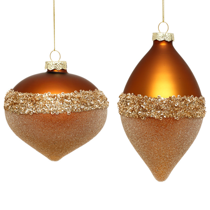 Luxe Banded Ornament, Box Of 6- 4-5 Inches