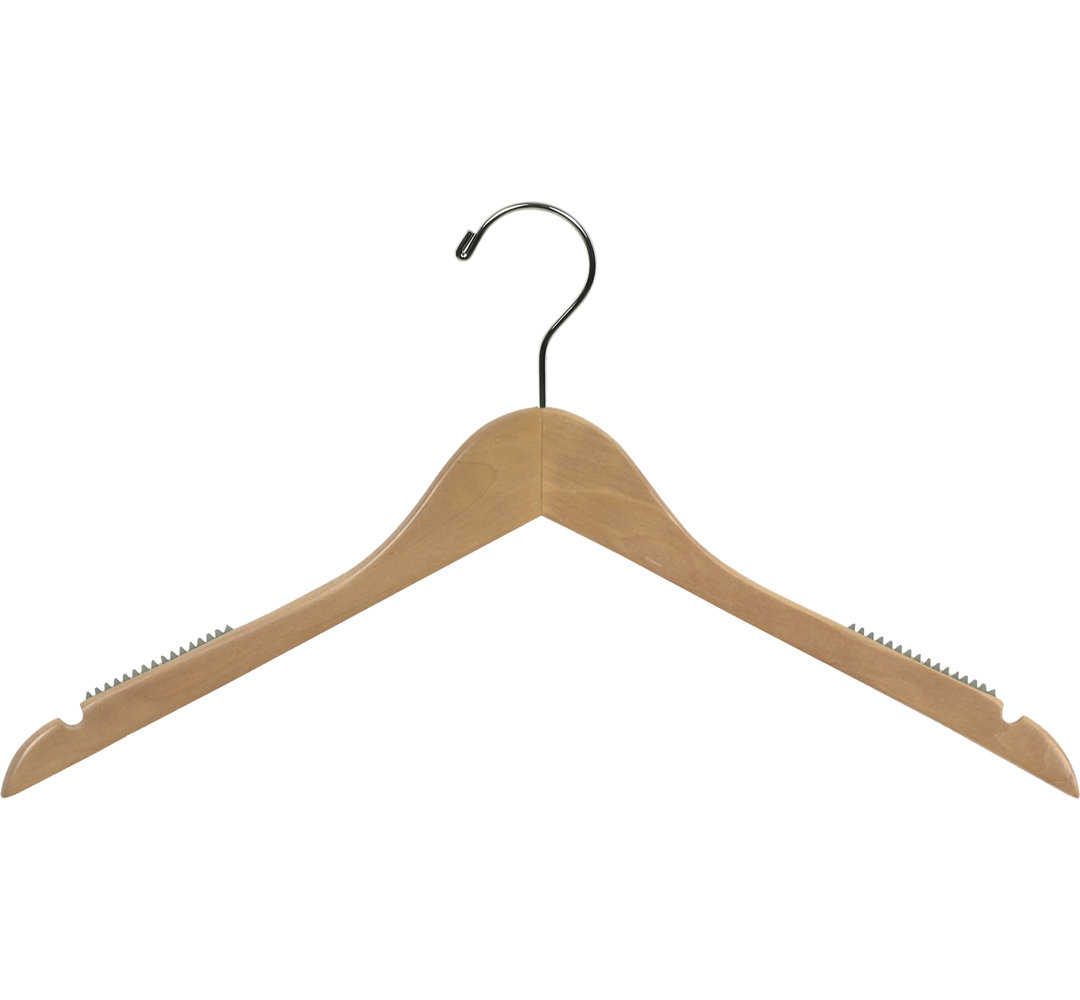 Wood Non-Slip Standard Hanger for Dress/Shirt/Sweater (Set of 25) Rebrilliant