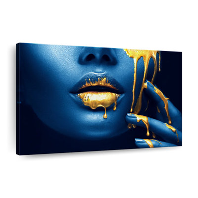 Maquillage doré - reproduction sur toile tendue