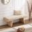 Gabriella Beige Cotton Linen Upholstered Rubberwood Entryway Bench with Natural Frame-1714178695