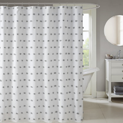 Sophie Grey Polka Dots Casual 72x72'' Shower Curtain