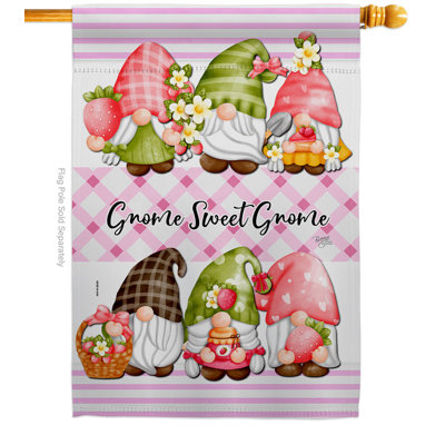 Drapeau de jardin en polyester Gnome Sweet