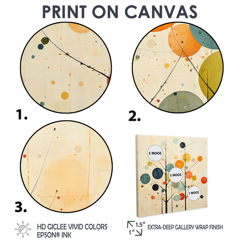 Beige Mid Century Minimalist Masterpiece - Print, No Frame, 36" H x 36" W, Wrapped Canvas