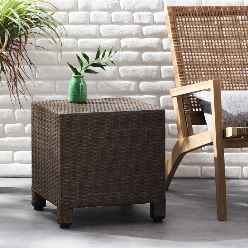 Table minimaliste avec texture, l 17,82 po x P H, brun, sans surface d'assemblage,, Brun