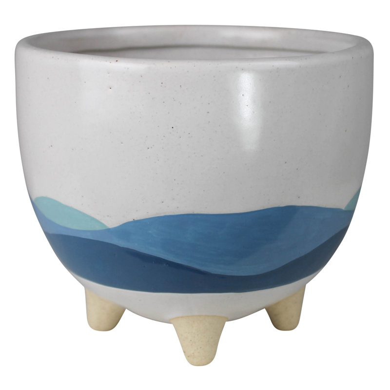 Ceramic Seascape Footed Cachepot