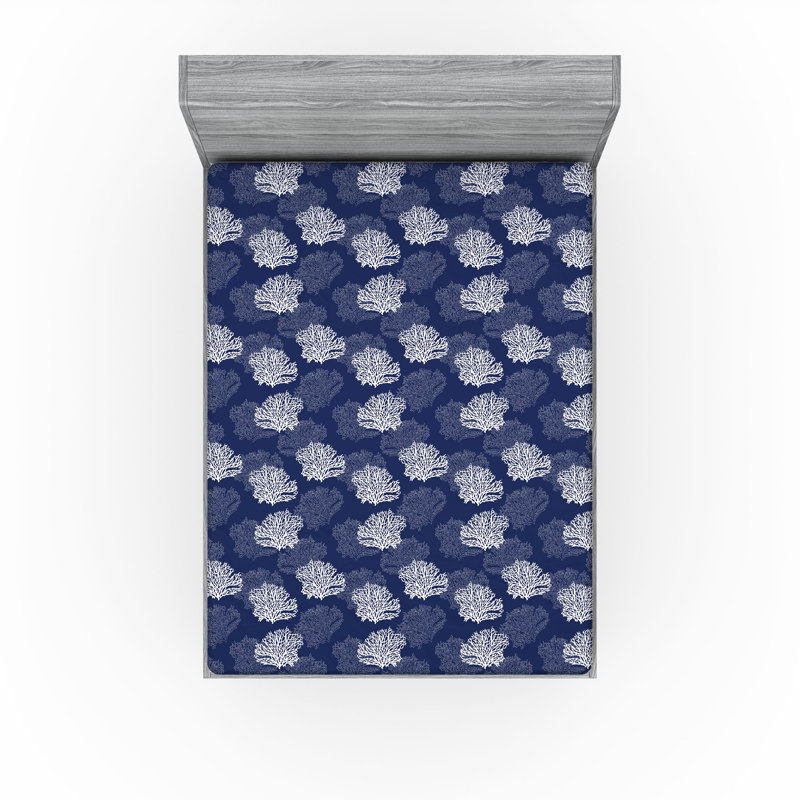 Drap-housse bleu marine Ambesonne, Drap-housse de taille double