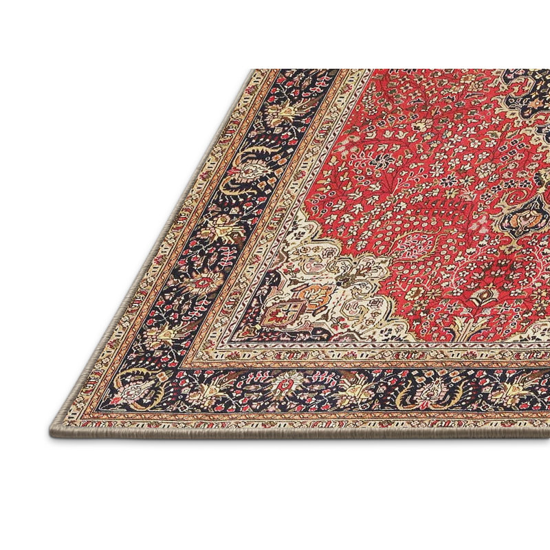 Tapis décoratif bleu oriental/beige/brun rayhan, Rectangle 6 pi x 9 pi
