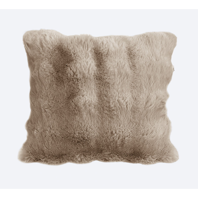 Luxury Supersoft  Faux Fur Cushion, 43x43cm, Beige