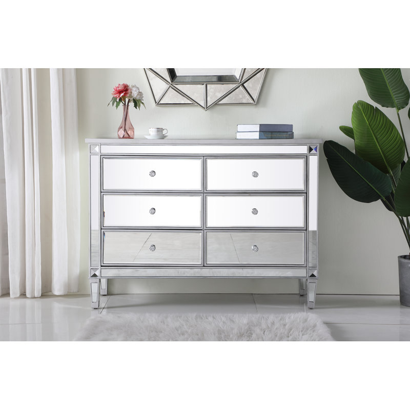 Commode double l 6 po SPARKS, En miroir / argenté