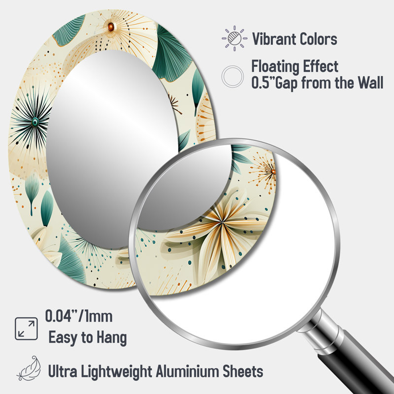 Sunair - Abstract Oval Decorative Mirror On Metal, 40" H x 30" W