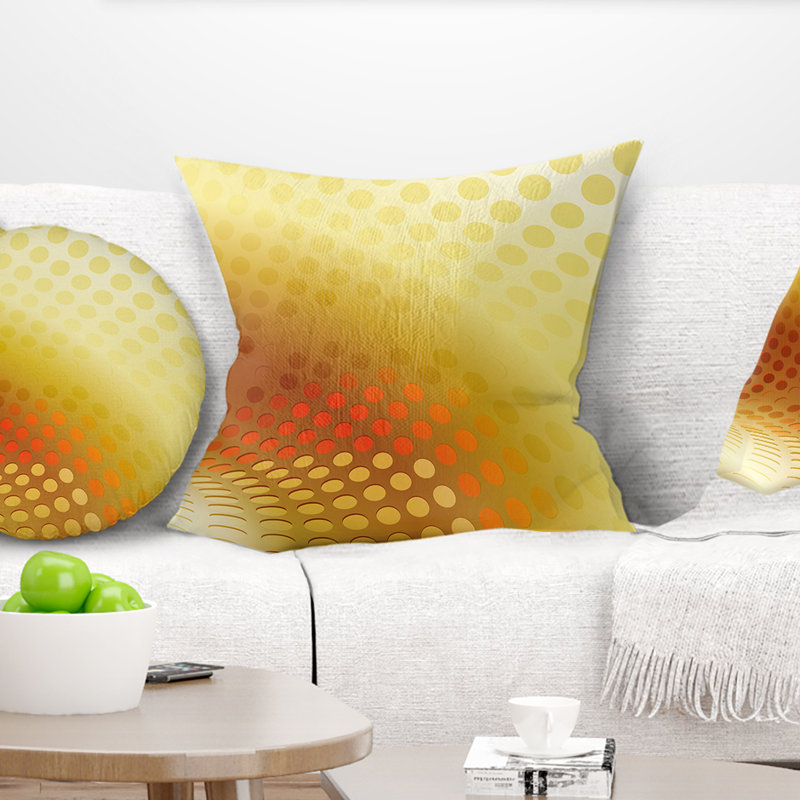 Motif abstrait de fractale dorée - coussin imprimé abstrait, 16 po x 1 po, Coussin décoratif