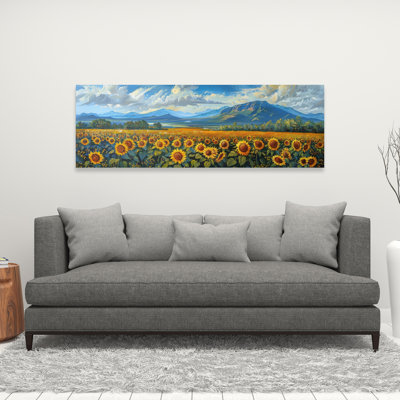 Toile beige champ de tournesols | Magnifique décoration intérieure