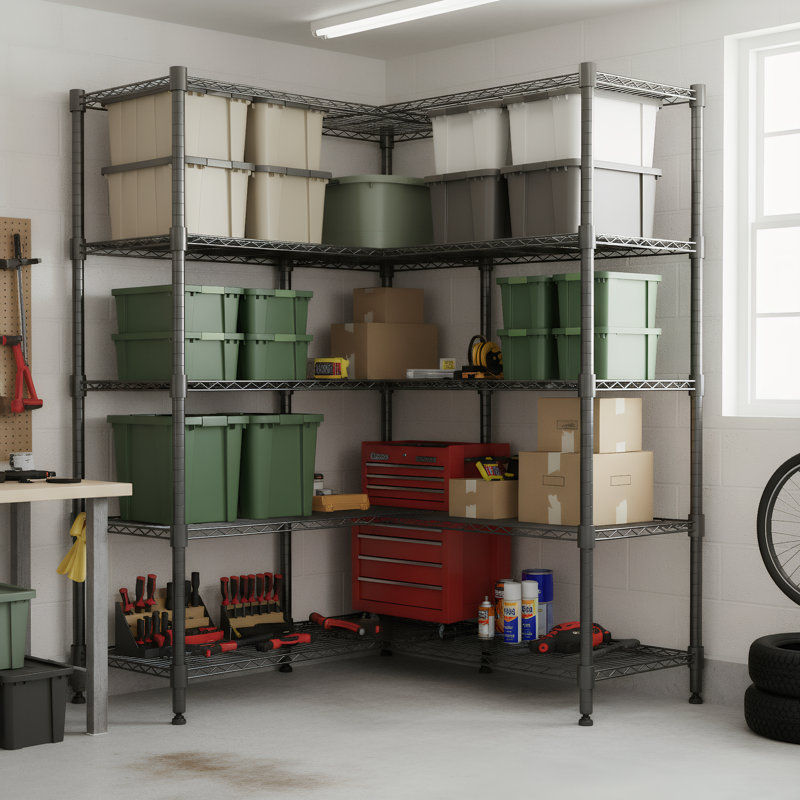  Metal Shelves For Storage, 5 Tier Storage Racks And Shelving, Adjustable Wire Shelving Unit, Garage Rack Pantry Shelves Kitchen Shelving