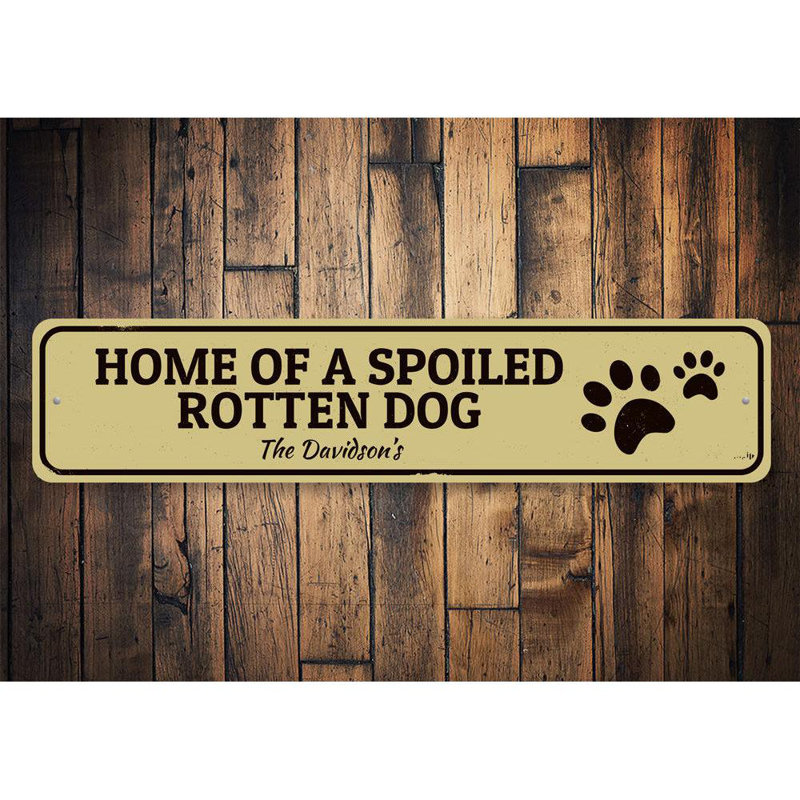Plaque en aluminium pour chien gâté, H 4 po x l 18 po x P 0,04 po