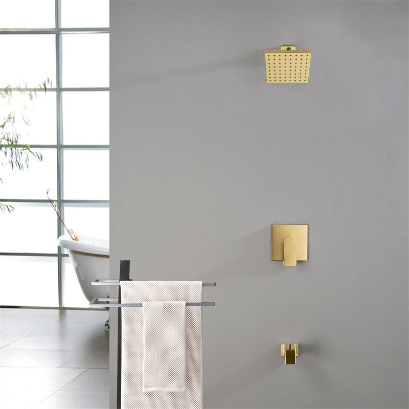 Diverter All-In-One Kit with Rough in-Valve, Brushed Gold