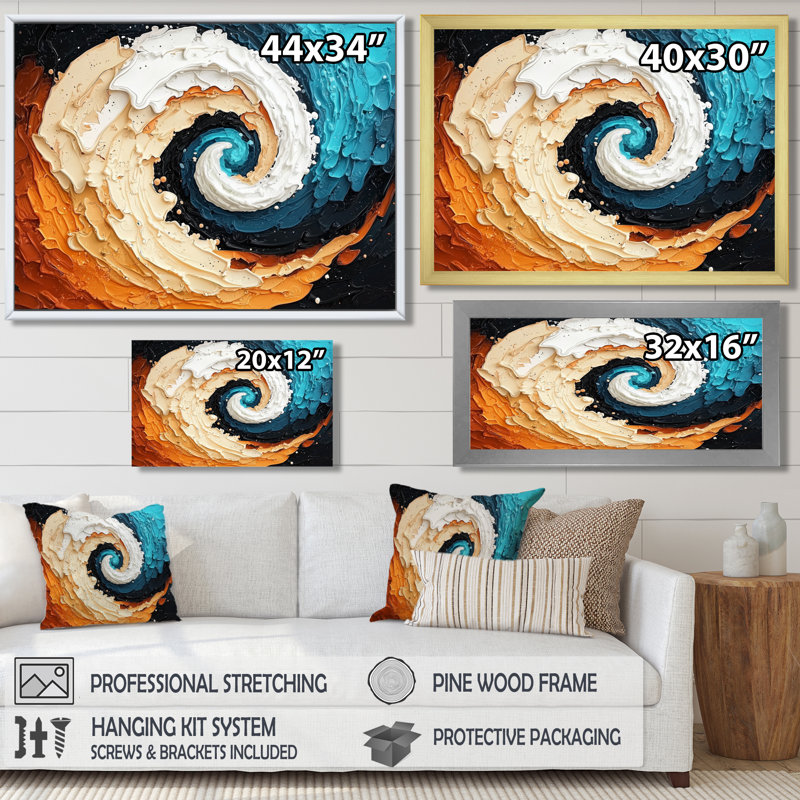 Abstrait abstrait spirale galactique I - art abstrait de vagues modernes, H 24 po x l 32 po, Argent argent