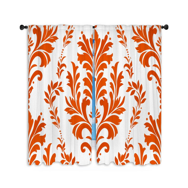 Floral Pattern Art Room Darkening Curtain Pair, 40" W x 84" L