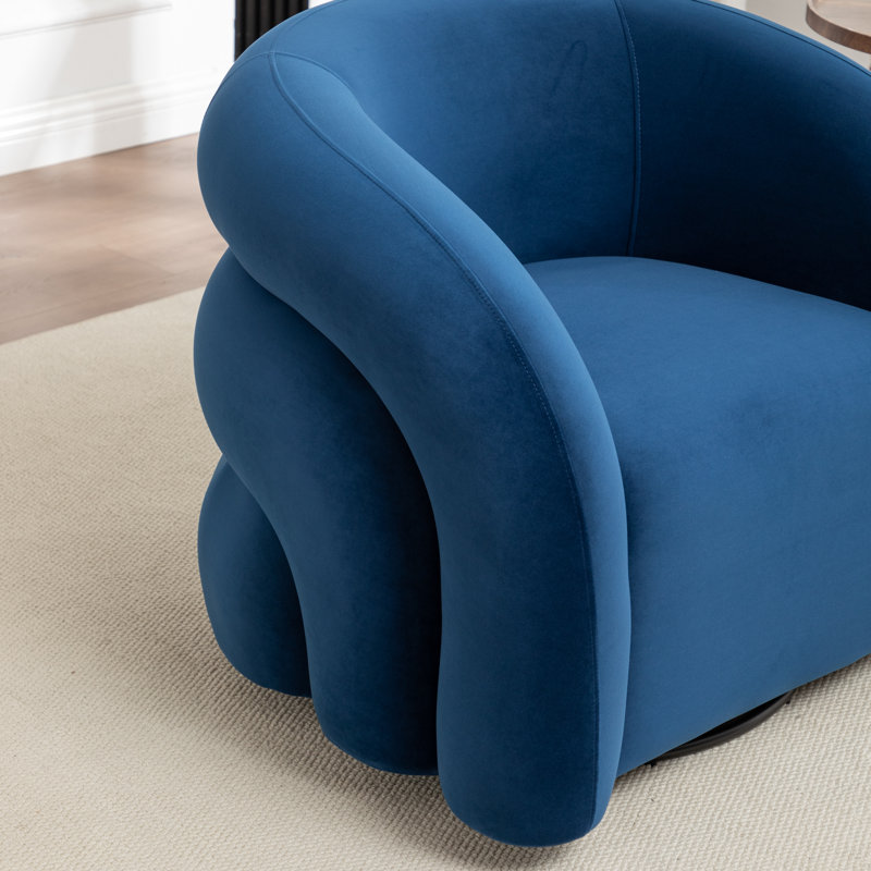 Fauteuil demi-tonneau rembourré et pivotant, Marine