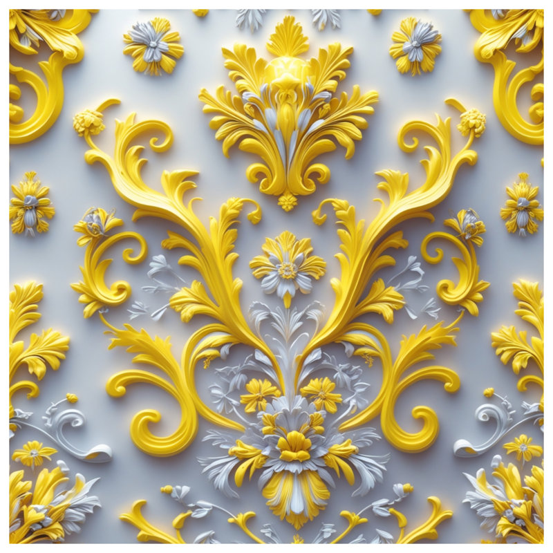 Couvertures à motif floral jaune, L 60 po x H 80 po