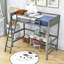 Lit mezzanine simple en bois avec échelle-1444031918