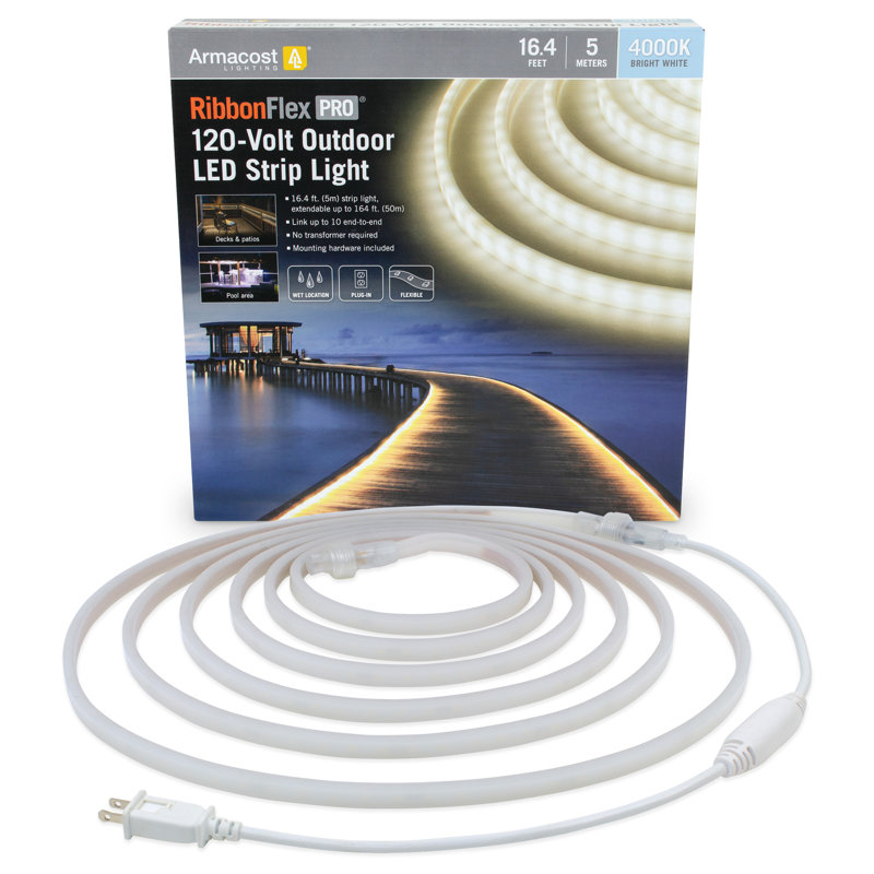 RibbonFlex Pro, 120 V, 4 000 K, 60 DEL / M, IP67, bande d'éclairage sous l'armoire 5 M