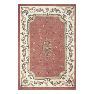Tapis floral en laine fait à la main Aubusson