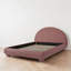 Lit plateforme capitonné, bouclé, profil bas, tête de lit cintrée, moderne, chambre-713876027-713876026