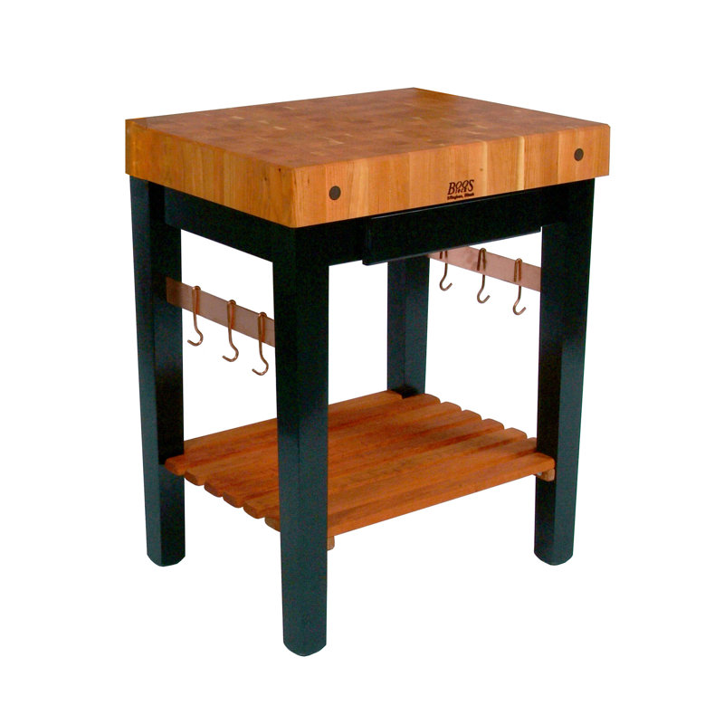 Rouge et Noir Kitchen Cart, 36" H x 30" W x 24" D