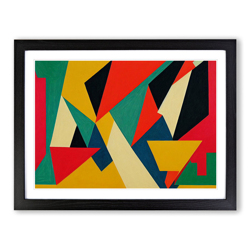 Shapes - Single Picture Frame Print, 46cm H x 64cm W, Black Framed