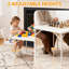 Table pliante de 86 cm (34 po), table de jeu carrée portative avec pieds pliables et poignée de transport, table utilitaire pliable en plastique pour le camping, les pique-niques, le bureau et les fêtes (blanche).