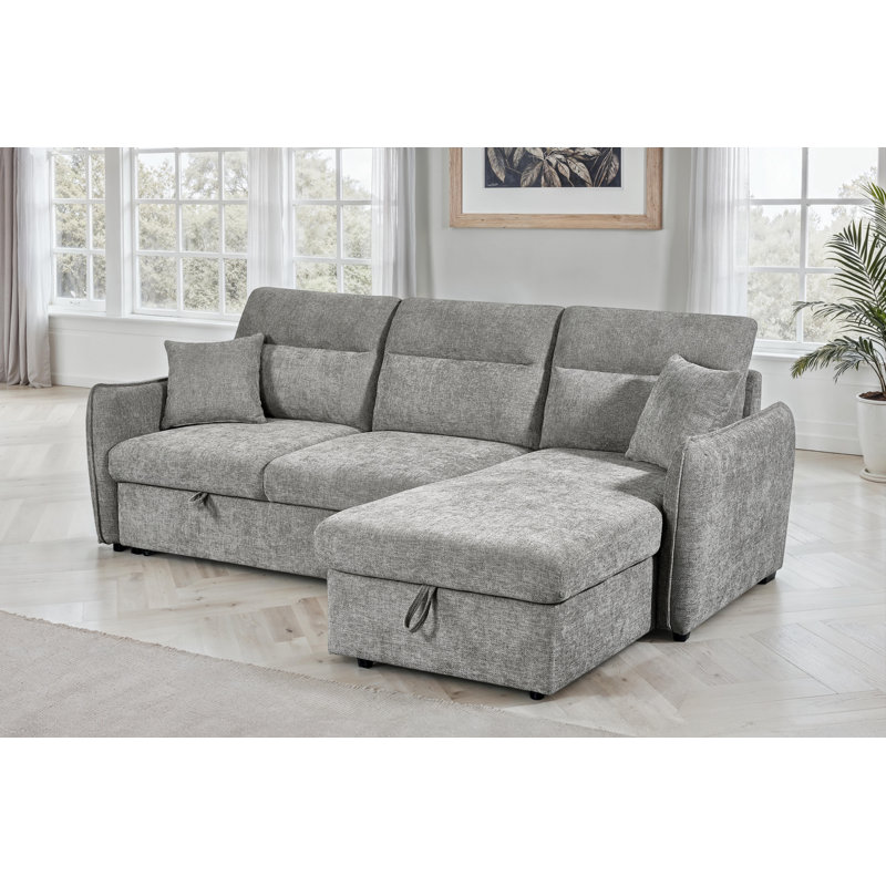 4 Seater Sofa Bed, Right Hand Facing, Grey