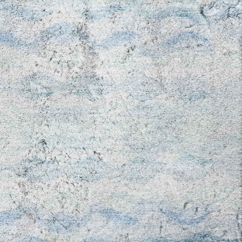 Premium Machine Washable Dream Shag ADS195 Ribbons Rug, Blue, 8' x 10'
