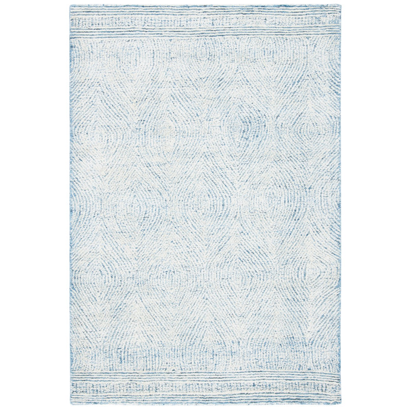 Cole Hand Tufted Wool Rug, Rectangle 3' x 5', Ivory/Rust