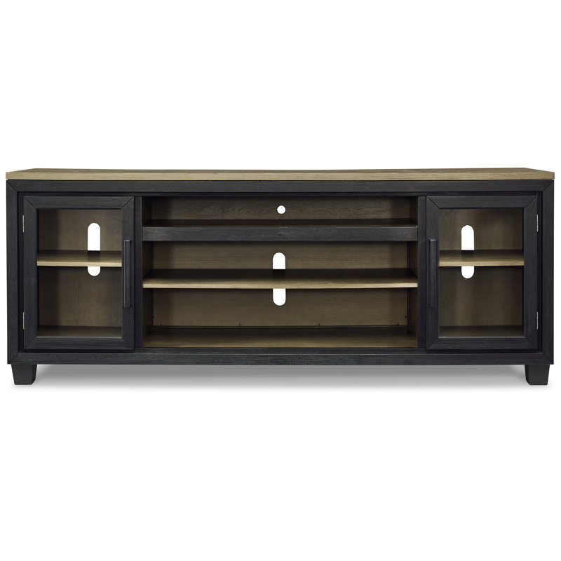 Meuble télé pour téléviseur de 75 po ou moins Friderika, Noir / brun, 83"