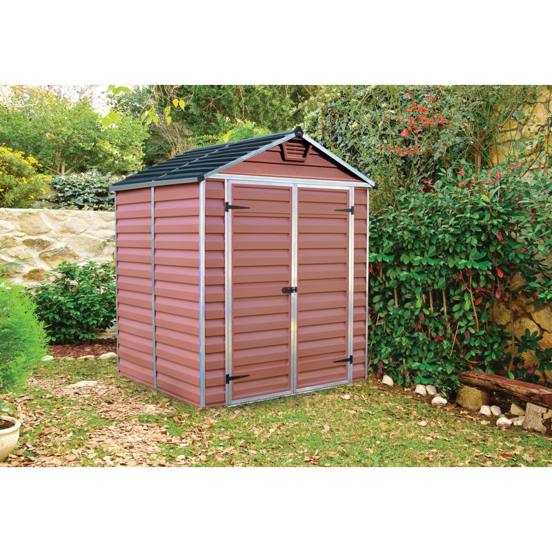 Skylight 3 ft. W x 7 ft. D Plastic Garden/Tool Shed, 203.5cm H x 121cm W x 177cm D, Amber