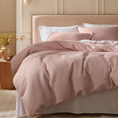 Ensemble de housse de couette à tissage gaufré 100% coton Essential Collection
