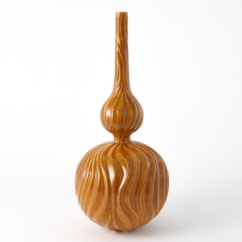 Magura Vase, 25" H x 11" W x 11" D, Mandarin