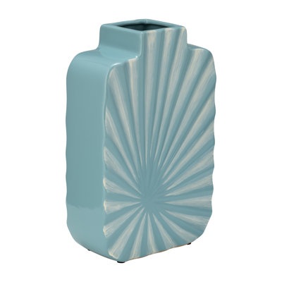 Jeree Modern Stoneware Ceramic Vase with Sculptural Dimensional Detailing and Contemporary Silhouette for Stylish Decorative Accent