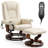 Leather Heated Massage Recliner Chair with Ottoman-1545968109