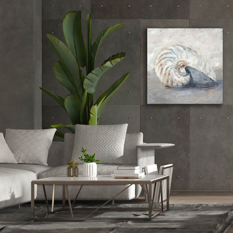 «Blue Shell Study 1» par Ethan Harper, art mural sur toile, H 37 po x l 37 po x P 1,5 po