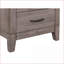 Table de chevet 2 tiroirs gris brunâtre avec mélamine et amp; Quincaillerie en métal foncé
