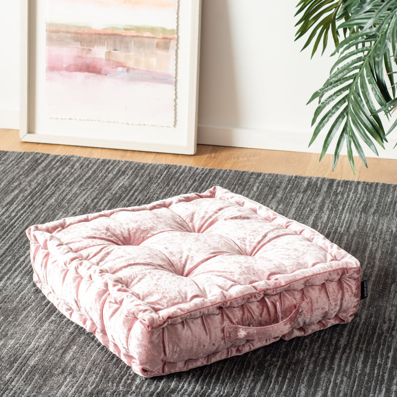 Belia Buttons Reversible Throw Pillow, 18"H x 18"W, Blush