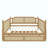 Traditional Style Rattan Daybed with 2 Drawers-376731184-384277243