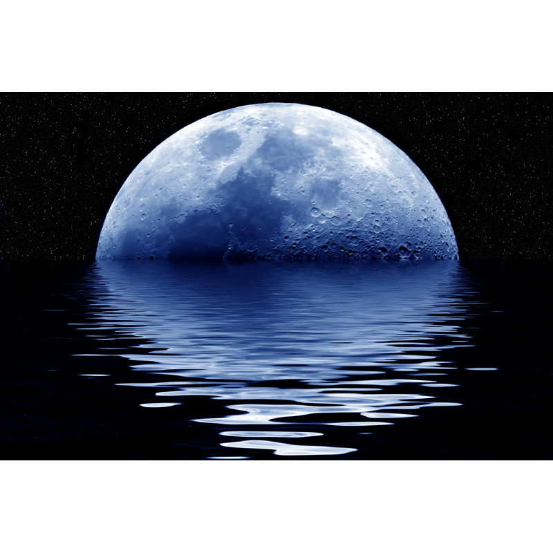 Blue Moon Rising by Marbo - Wrapped Canvas Print, 81cm H x 122cm W x 3.8cm D