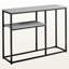 Table d'appoint Auroris à finition en bois gris avec pieds en métal noir, H 31,83 po x l 41,88 po x P 11,78 po