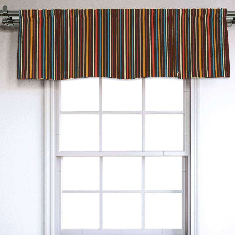 Sateen Striped Ruffled Window Valance