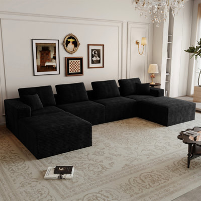 Canapé modulaire modulaire avec velours côtelé moelleux, sans assemblage, combinaison gratuite de 6 PC, idéal pour le salon et la chambre à coucher