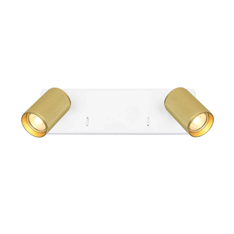 Darriah Flush Mount, White, Gold